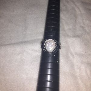 Women Costume Ring With Sparkling White  Stone Size 5.5